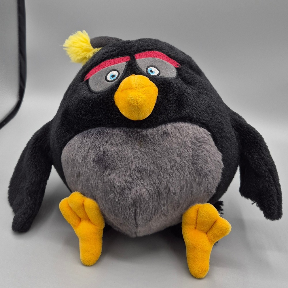 Angry Birds Movie Bomb Black Bird Plush Commonwealth 2016 Stuffed Toy 10 inch